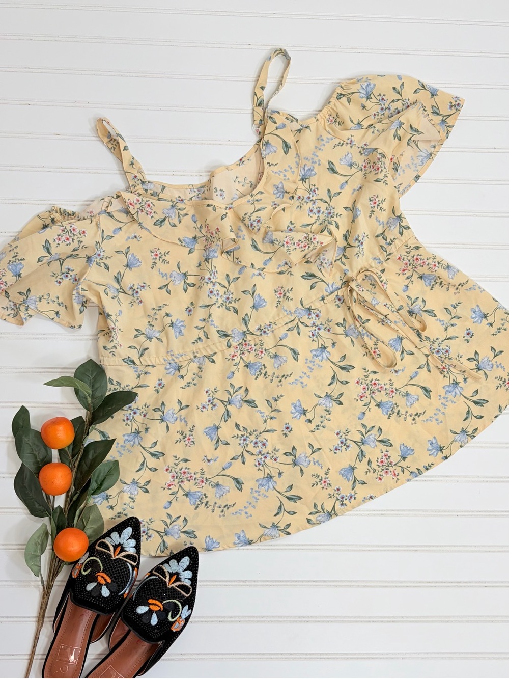 BloomChic Floral Cold Shoulder Top